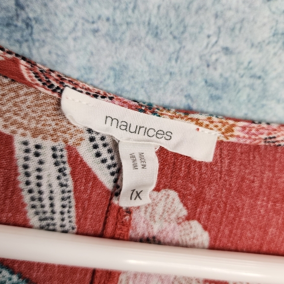 Maurice's Floral Open Front Short Flutter Sleeve Cardigan Women's 1X - Picture 14 of 16